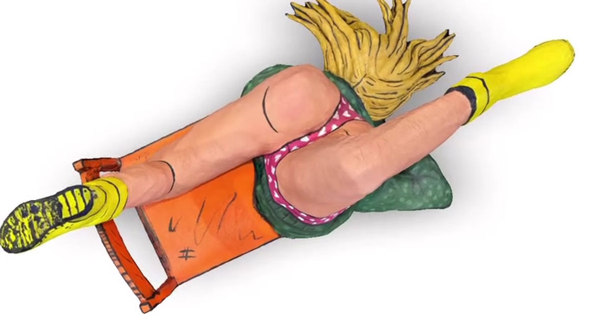 Escultura. No sé cómo sentarme en la silla de los adultos
